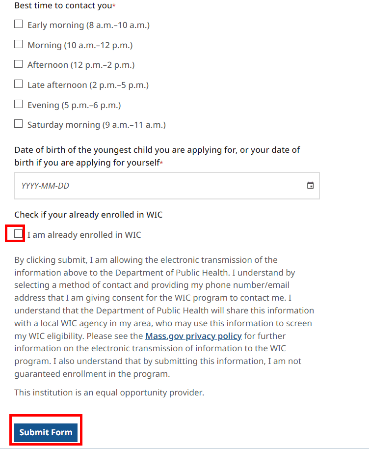 APPLY FOR MA WIC ONLINE