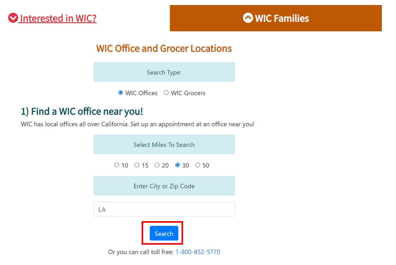California WIC Locate Offices