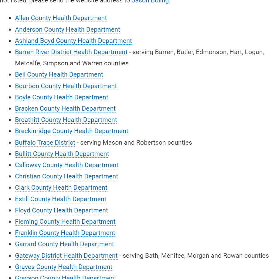 LOCAL DEPARTMENT HEALTH KENTUCKY WIC