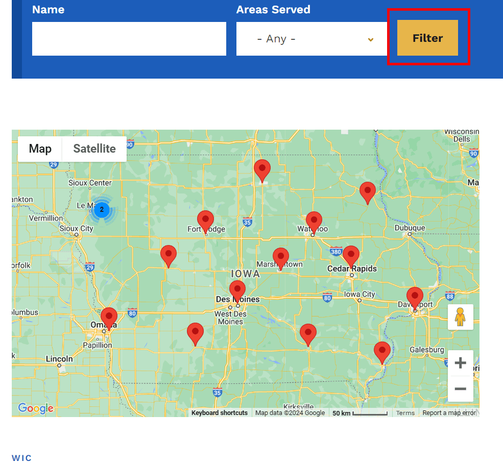 LOCATE IOWA WIC AGENCY