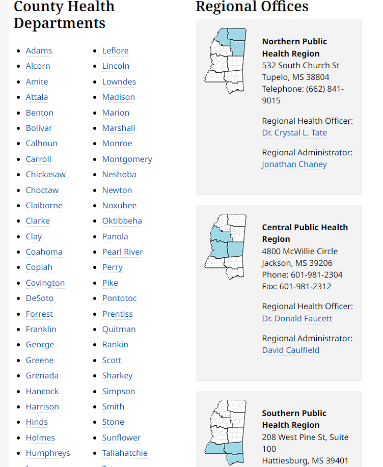 Locate Mississippi WIC Clinic Office