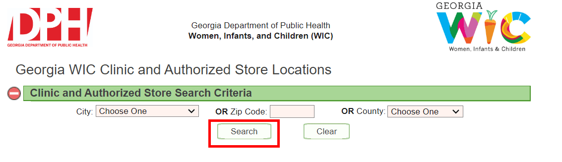Search Local Georgia WIC Clinic Office