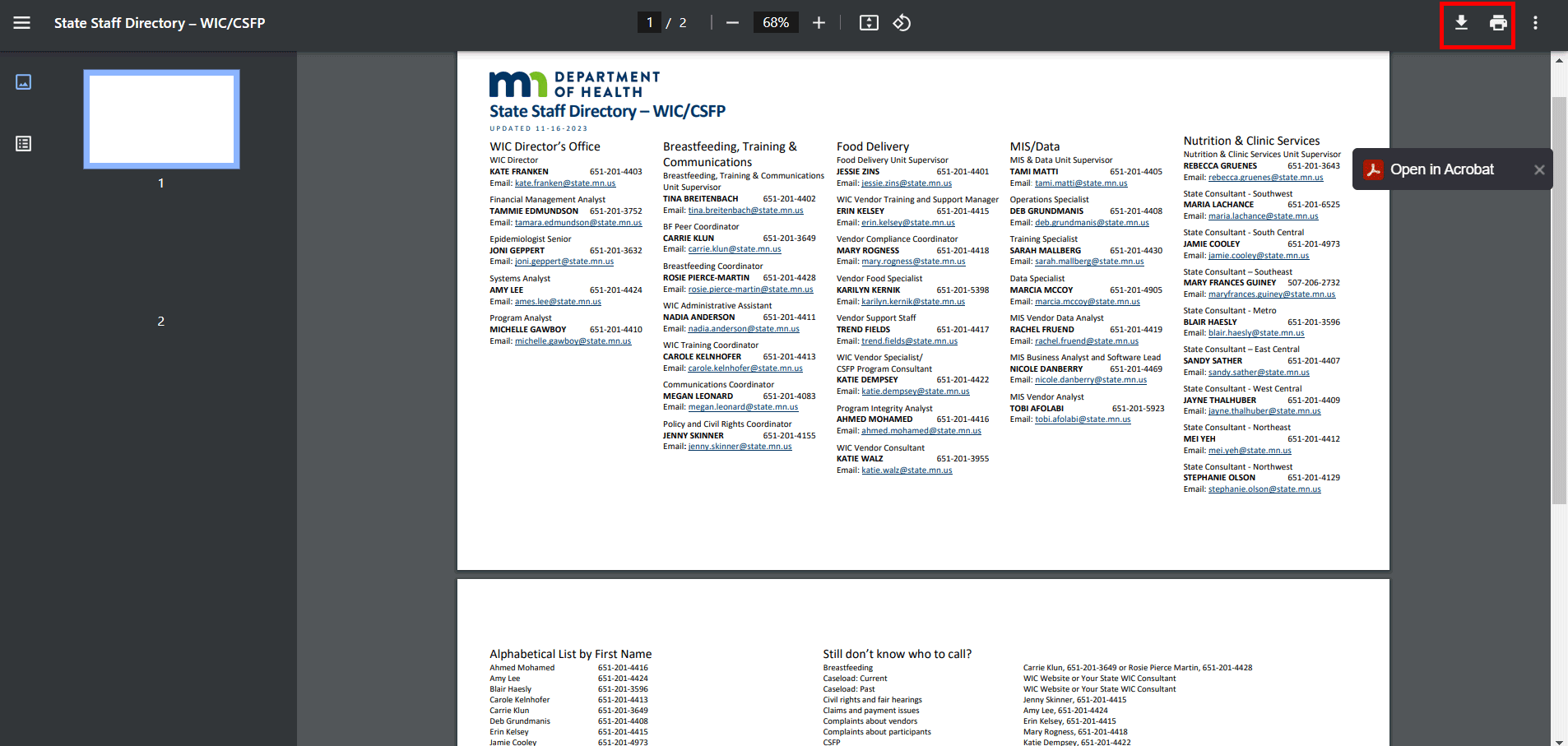 WIC Minnesota Directory Agency List