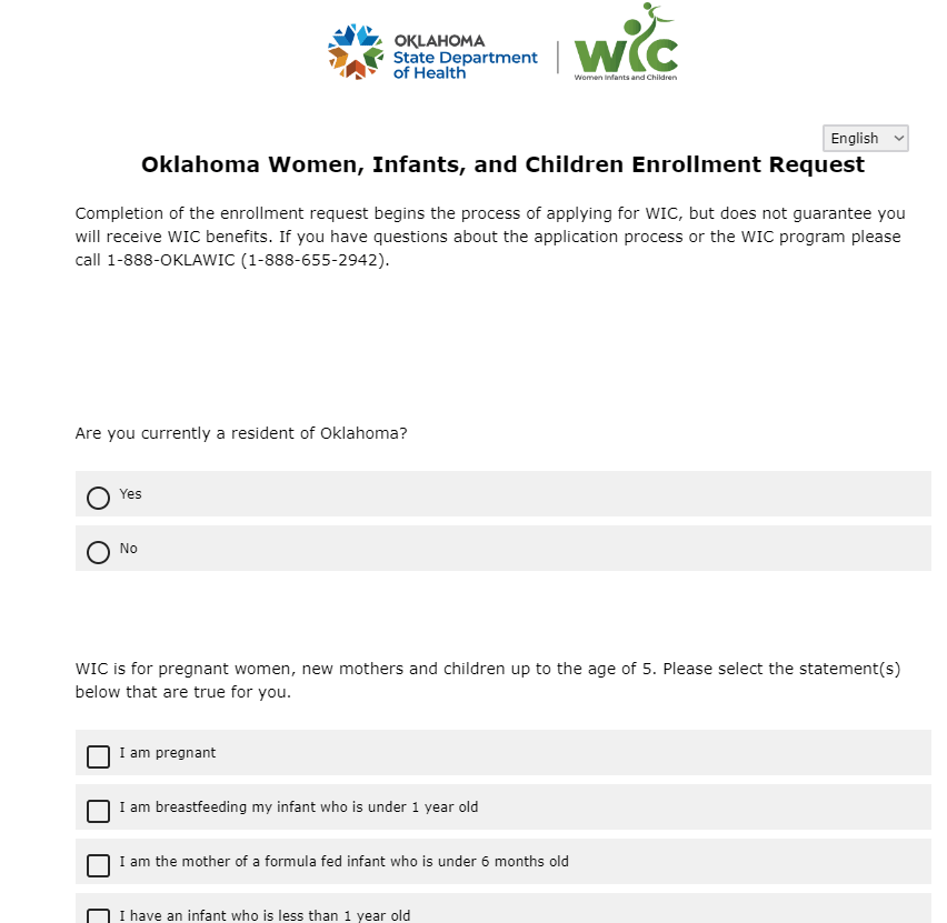 APPLY FOR OK WIC ONLINE