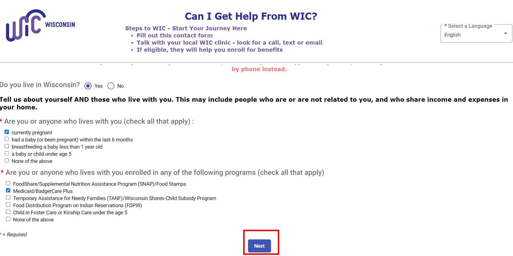 APPLY FOR WI WIC ONLINE