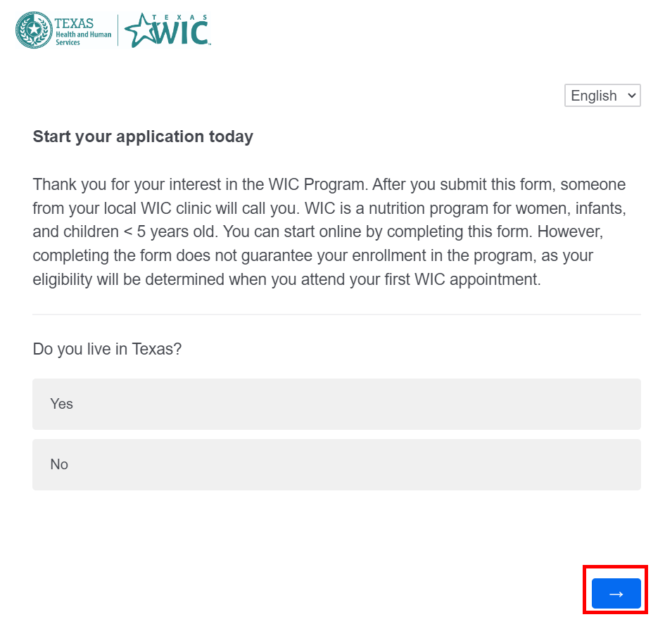 APPLY ONLINE FOR TX WIC