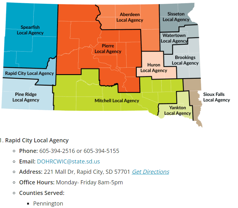 FIND SD WIC AGENCY