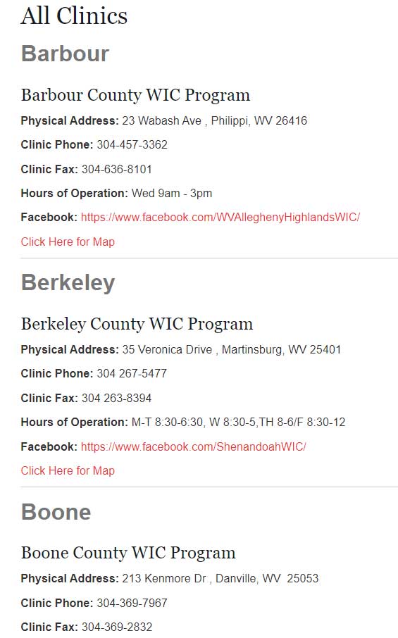Find WV WIC Clinic